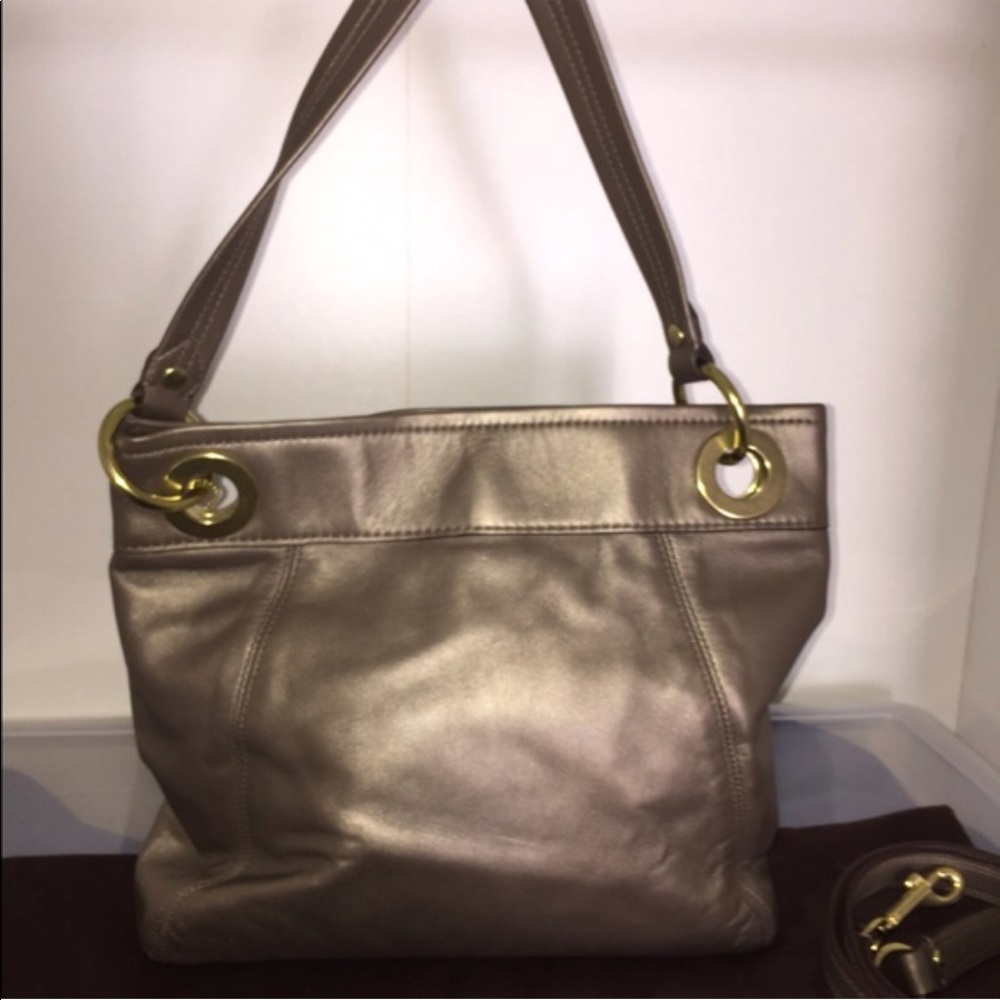 Like new pewter colored tote bag